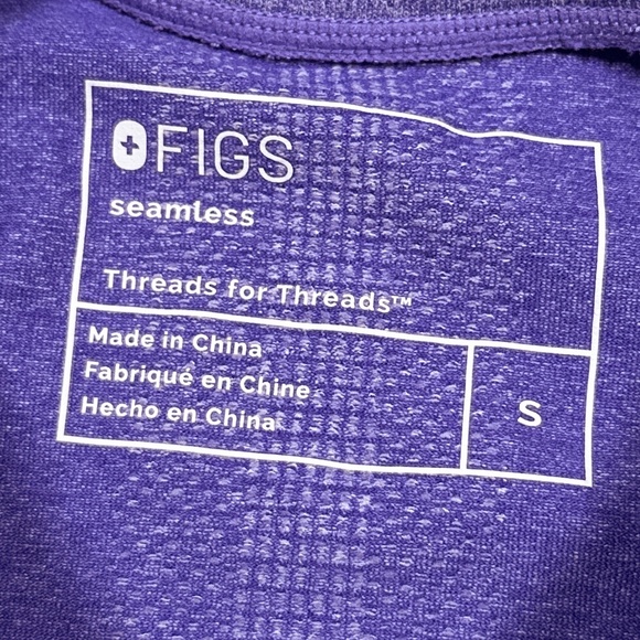 FIGS Salta Seamless Under Scrub Underscrub Purple L/S T Shirt Womens Small - Picture 6 of 8